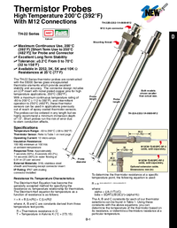 Thumbnail of document Data Sheet - TH-22A Thermistor Immersion Probes w/High Temp M12 Connections